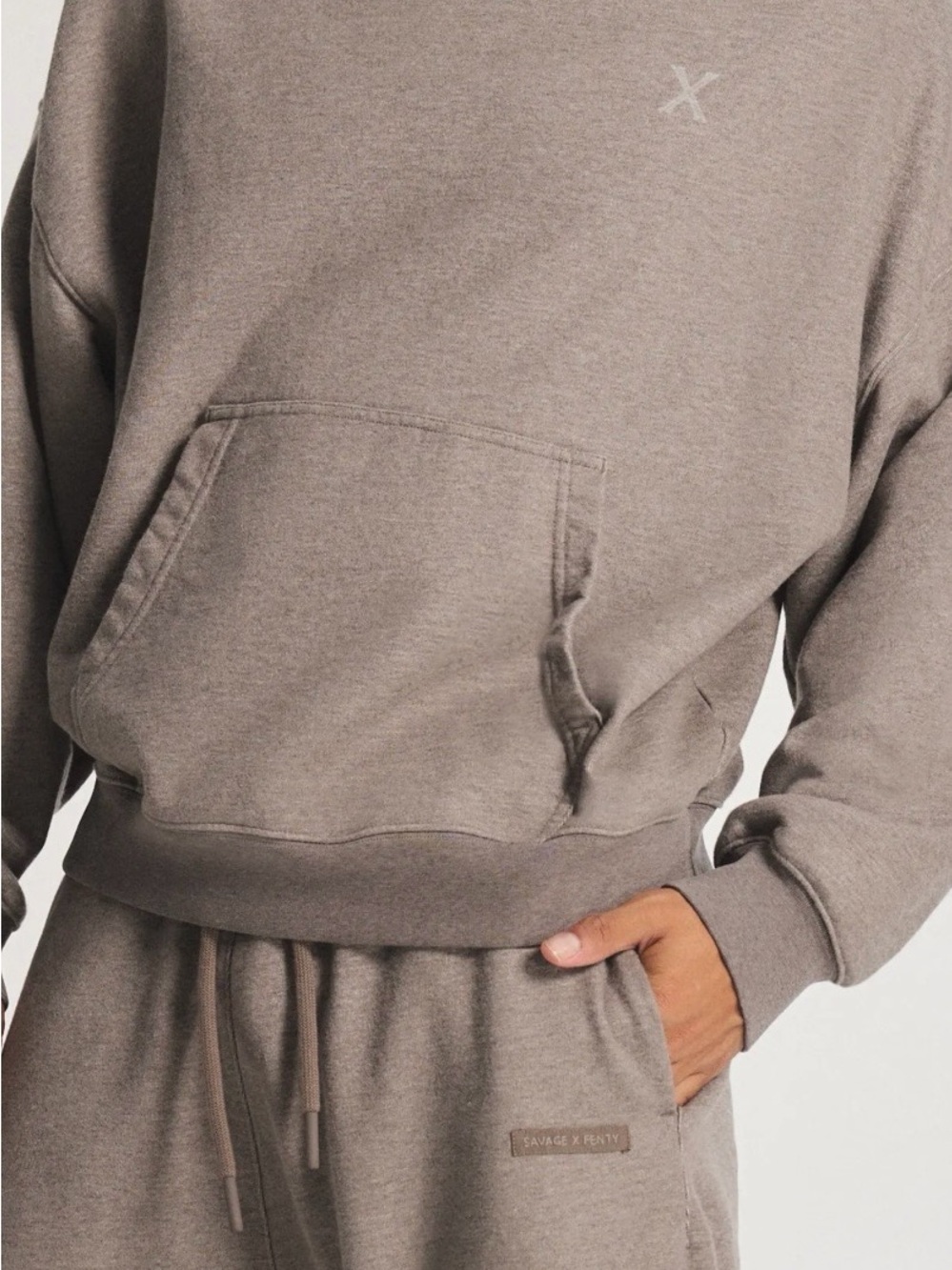 Savage X Fenty Men's Taupe Crewneck Sweatshirt